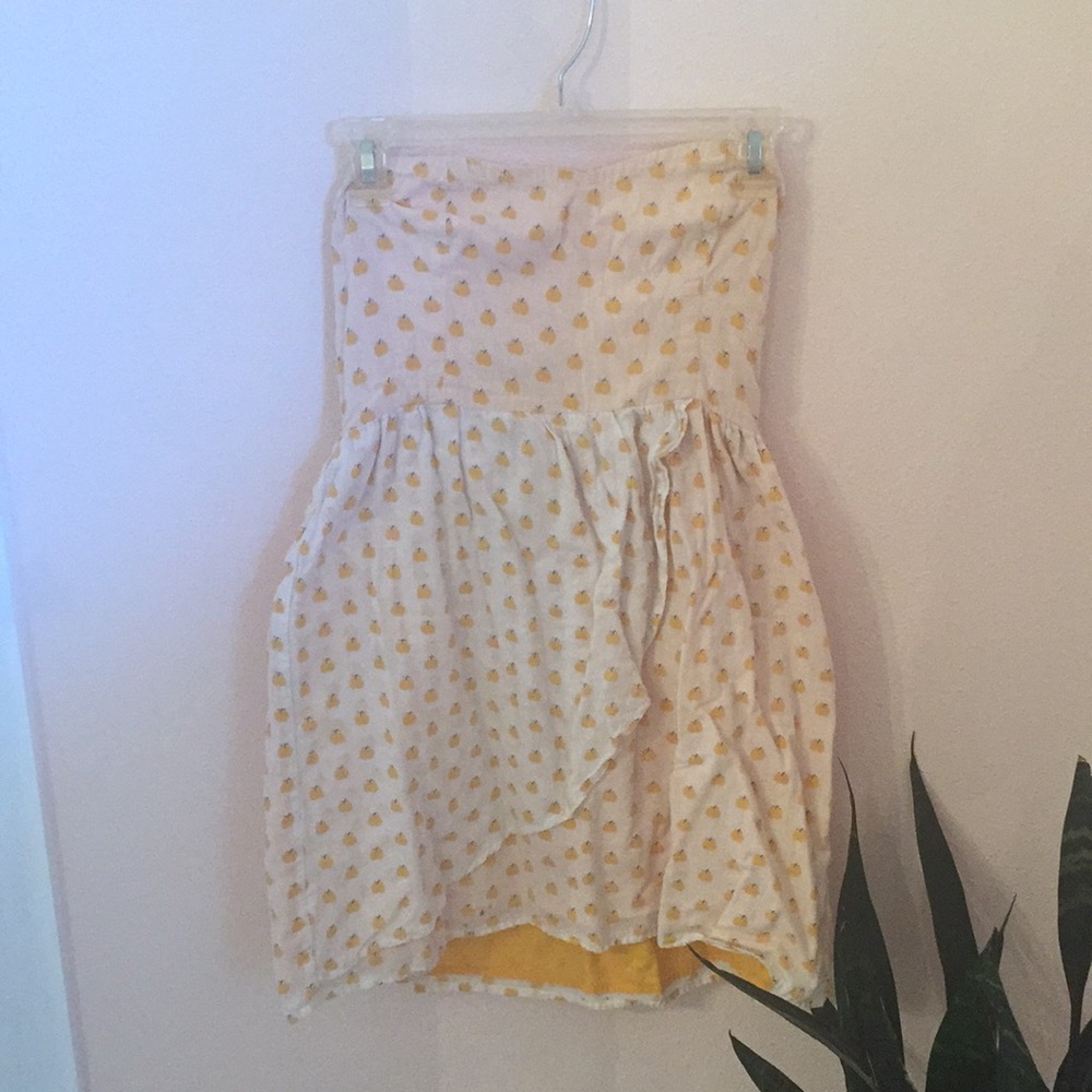 Urban outfitters strapless golden Apple dress